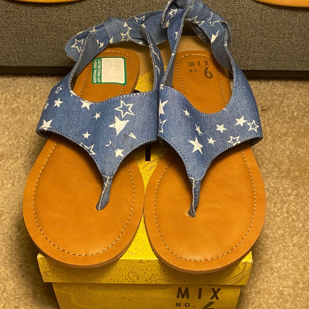Mix # 6 Women's Blue Star Sandals 9 1/2